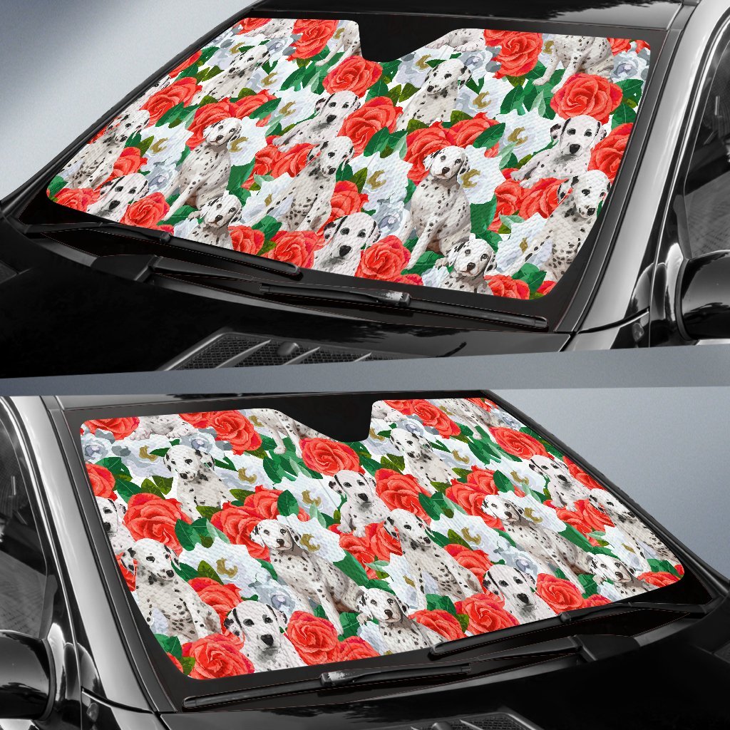 Dalmatian Dog Puppy Pattern Print Car Sun Shade-grizzshop