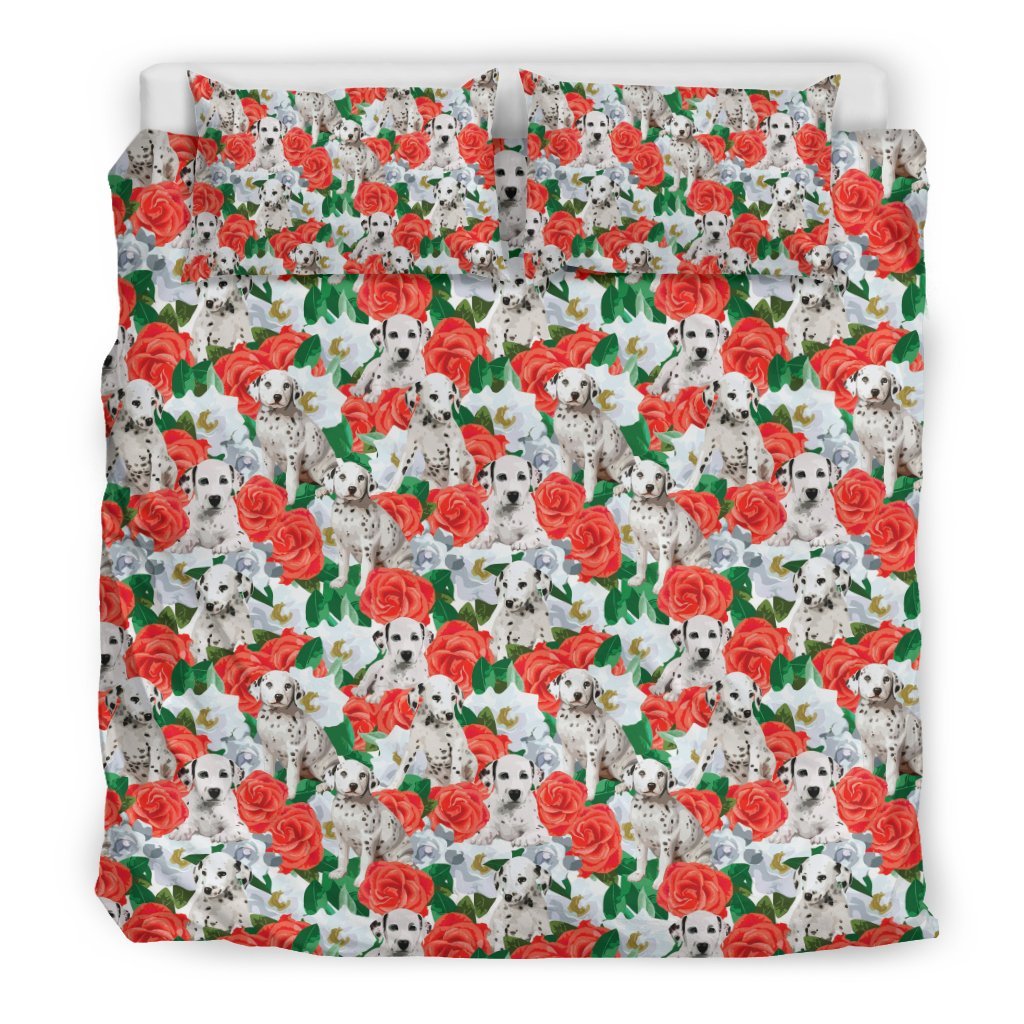 Dalmatian Dog Puppy Pattern Print Duvet Cover Bedding Set-grizzshop