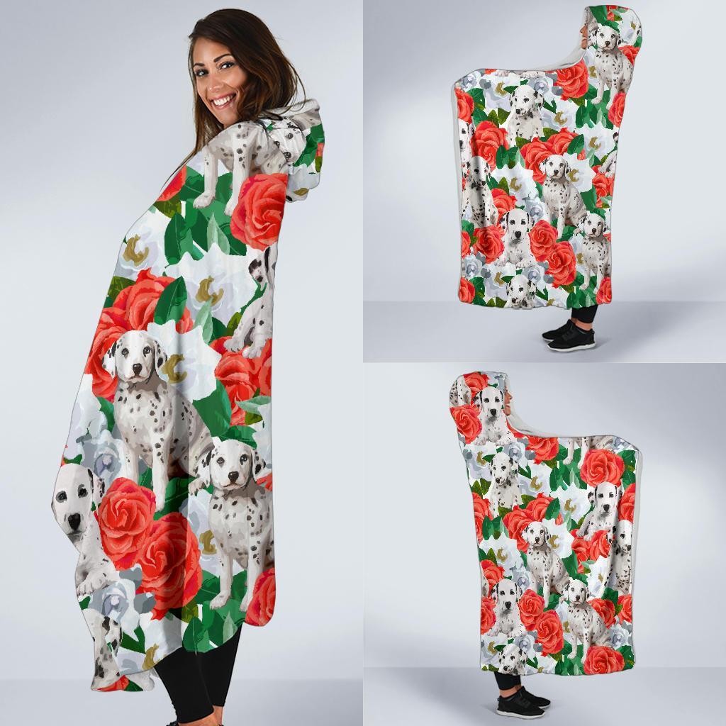 Dalmatian Dog Puppy Pattern Print Hooded Blanket-grizzshop