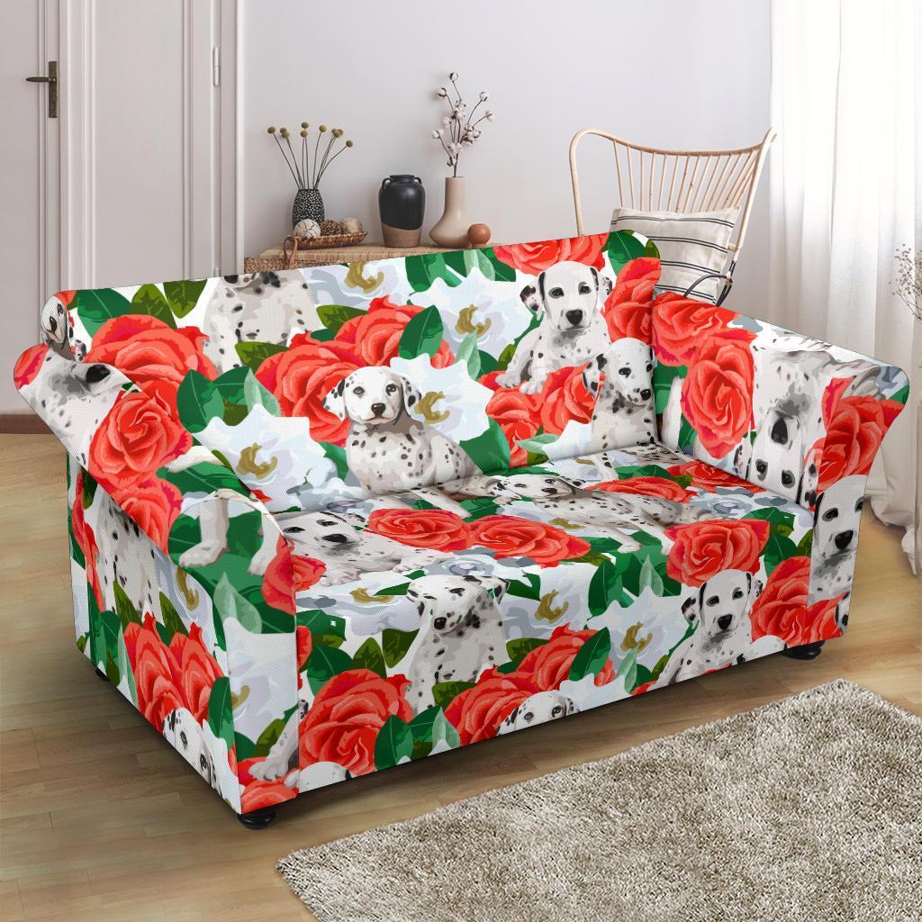 Dalmatian Dog Puppy Pattern Print Loveseat Cover-grizzshop