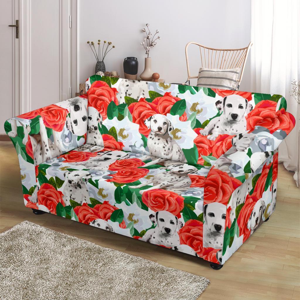 Dalmatian Dog Puppy Pattern Print Loveseat Cover-grizzshop