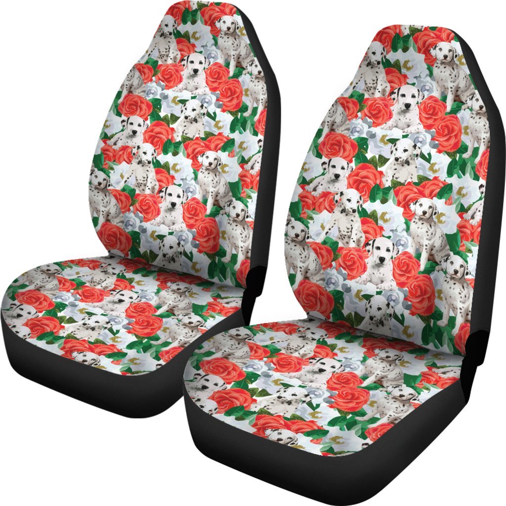 Dalmatian Dog Puppy Pattern Print Universal Fit Car Seat Cover-grizzshop