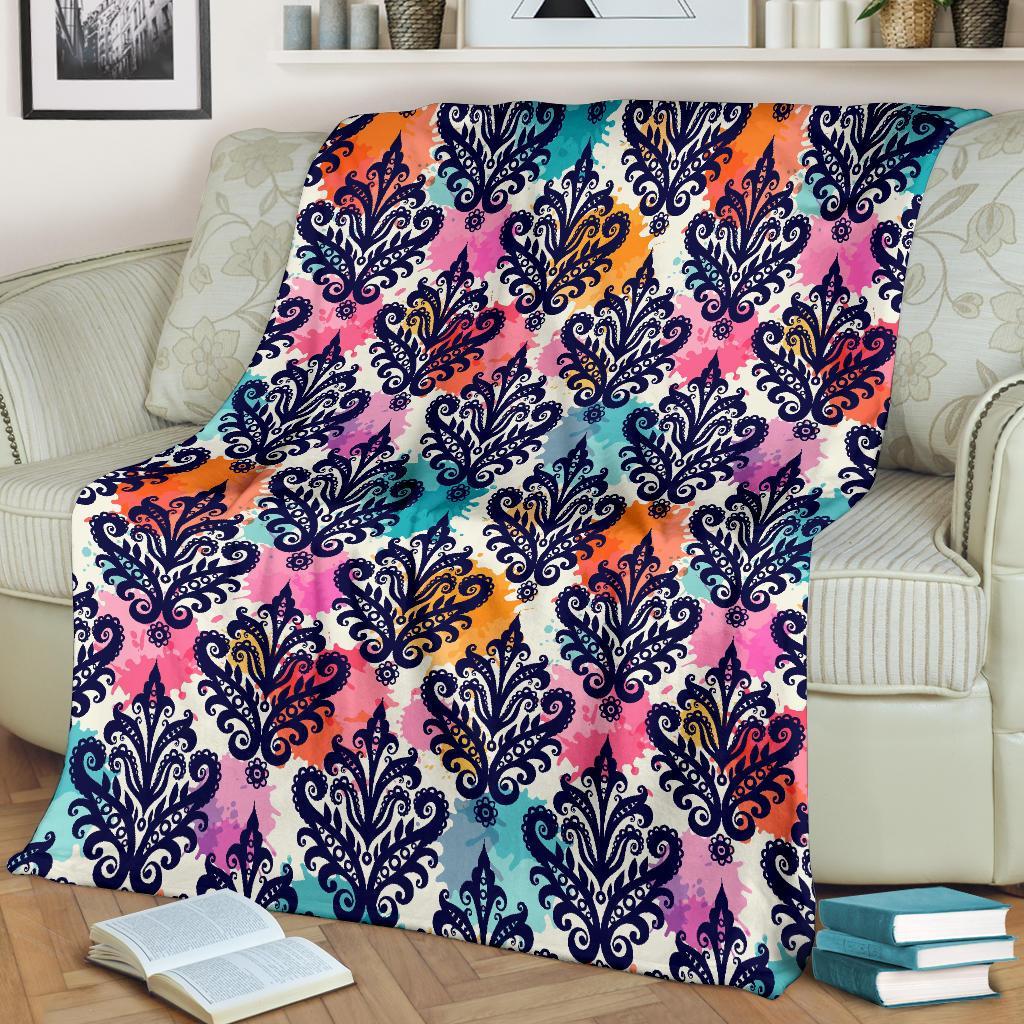 Damask Colorful Pattern Print Blanket-grizzshop