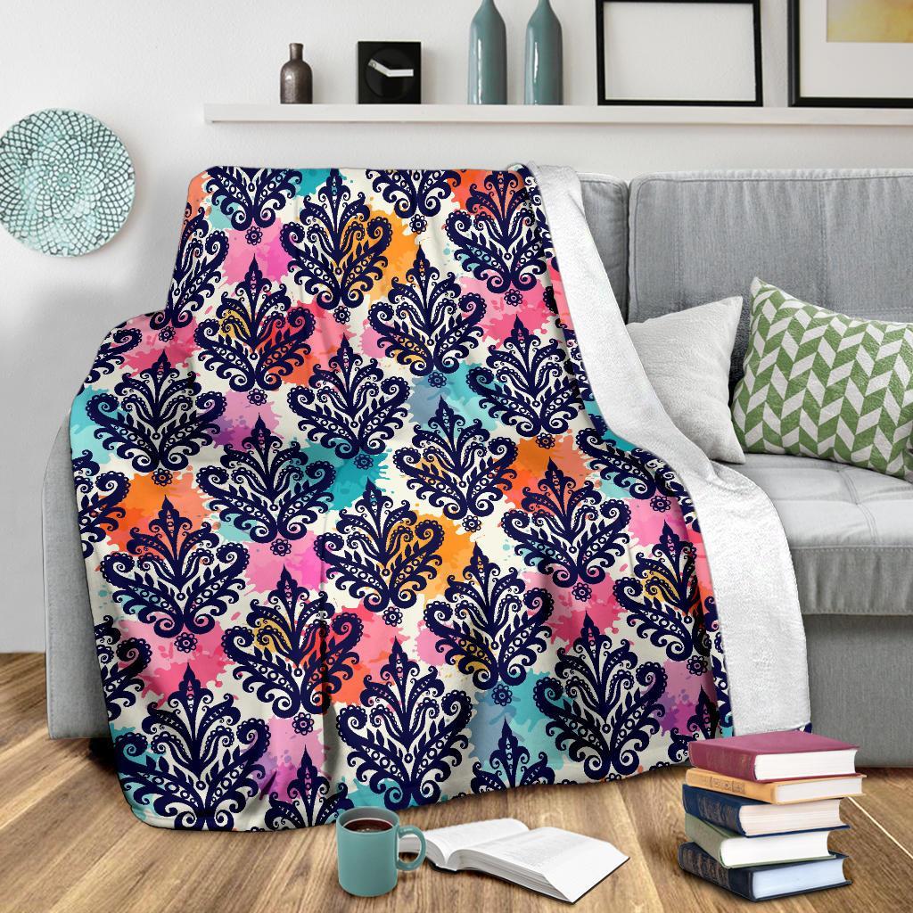 Damask Colorful Pattern Print Blanket-grizzshop