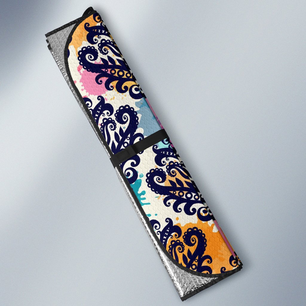 Damask Colorful Pattern Print Car Sun Shade-grizzshop
