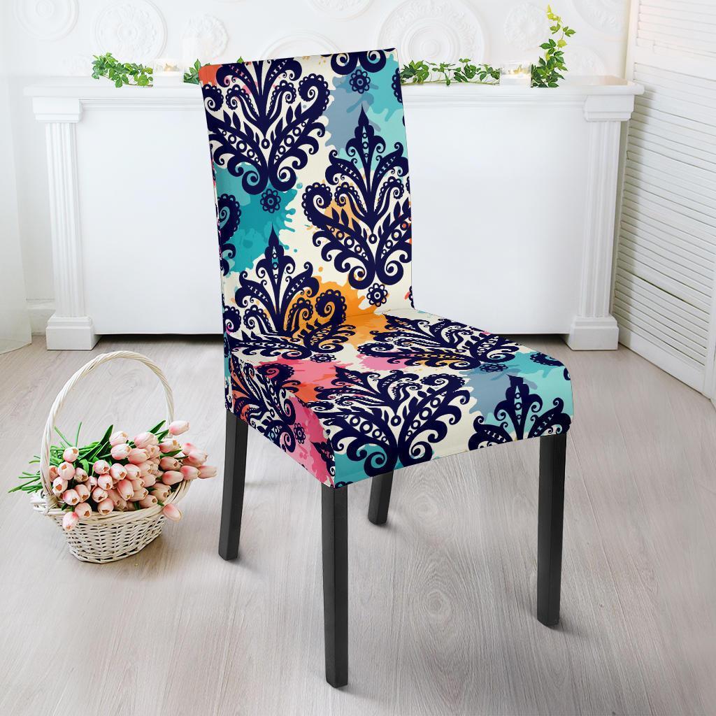 Damask Colorful Pattern Print Chair Cover-grizzshop
