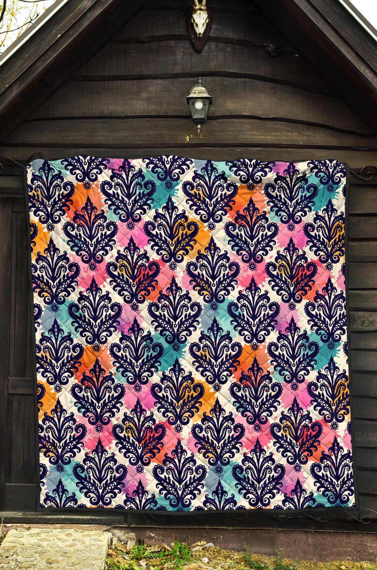 Damask Colorful Pattern Print Quilt-grizzshop