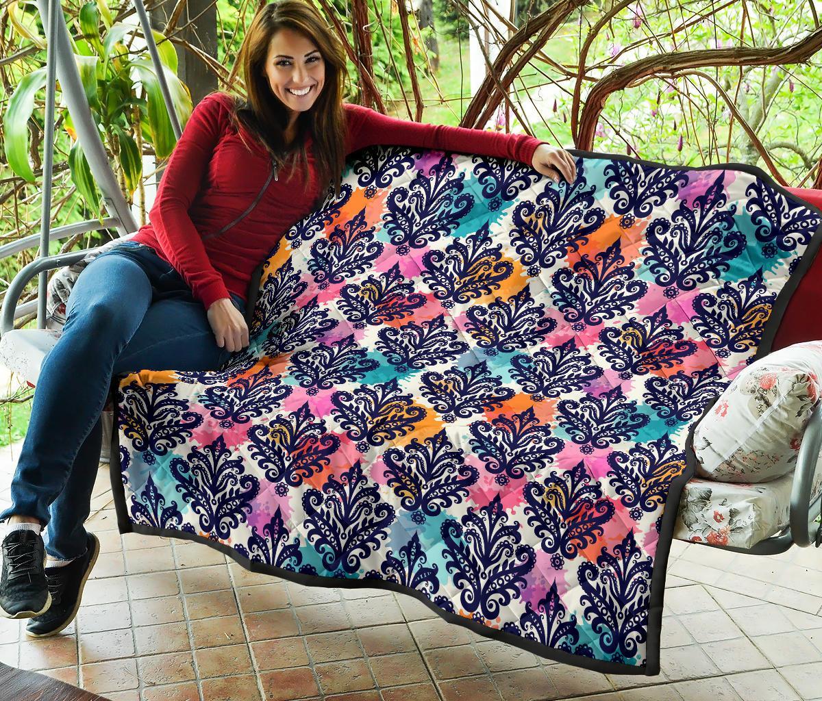 Damask Colorful Pattern Print Quilt-grizzshop