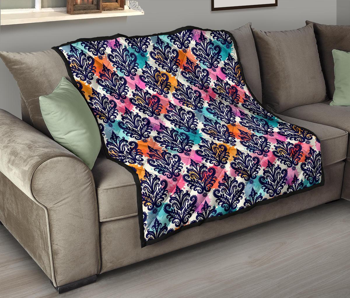 Damask Colorful Pattern Print Quilt-grizzshop