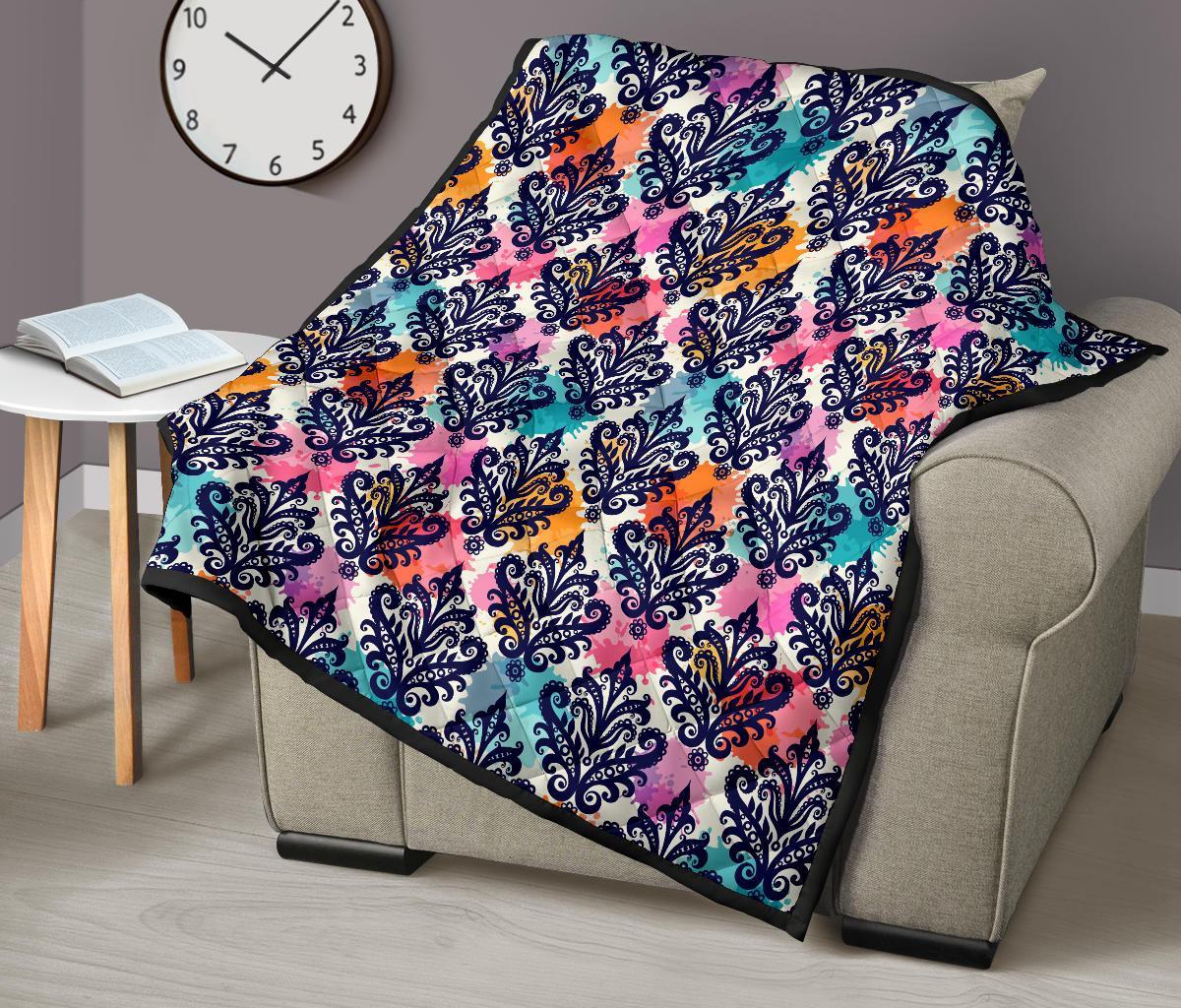 Damask Colorful Pattern Print Quilt-grizzshop