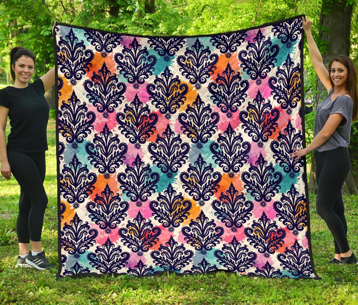Damask Colorful Pattern Print Quilt-grizzshop