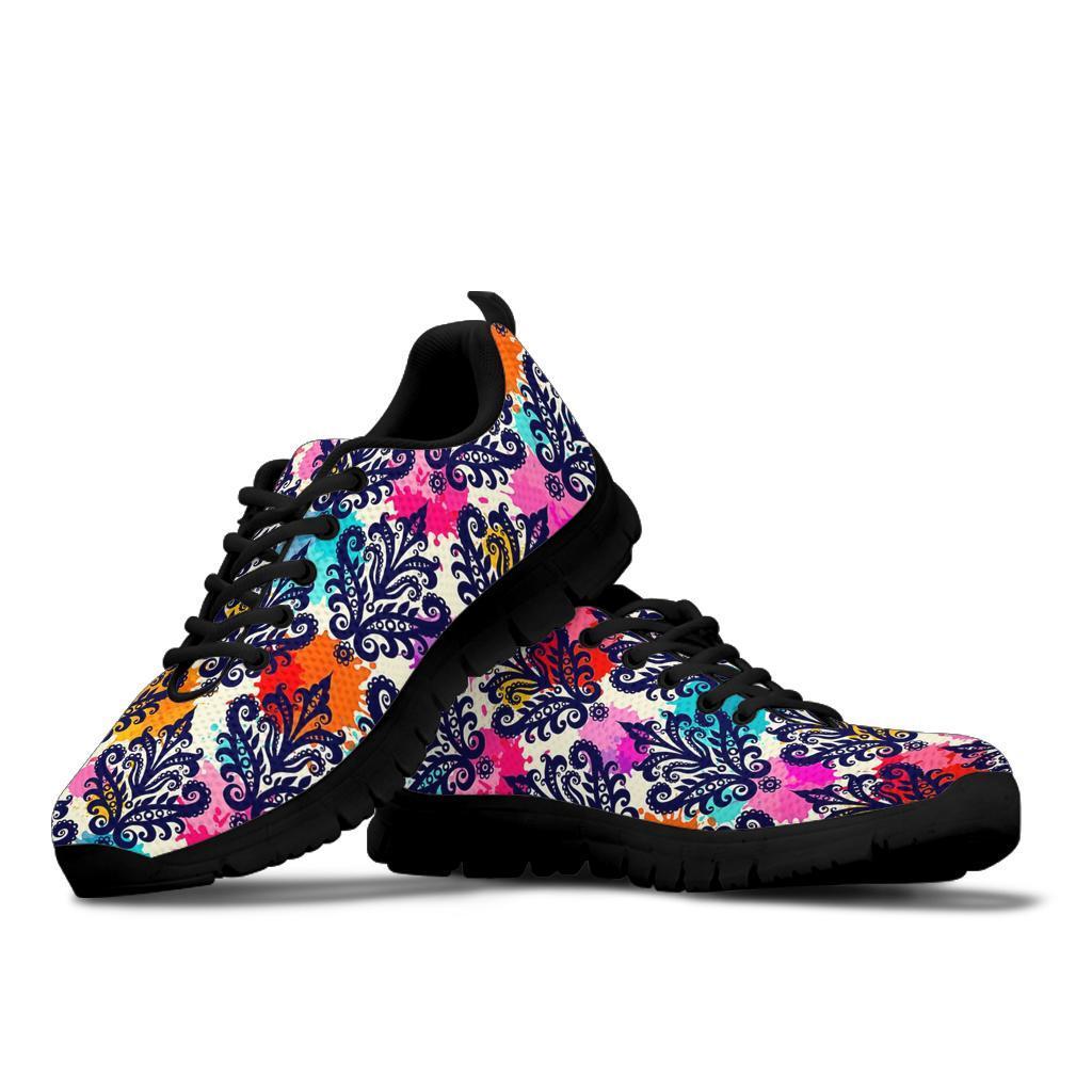 Damask Colorful Pattern Print Sneaker Shoes For Men Women-grizzshop