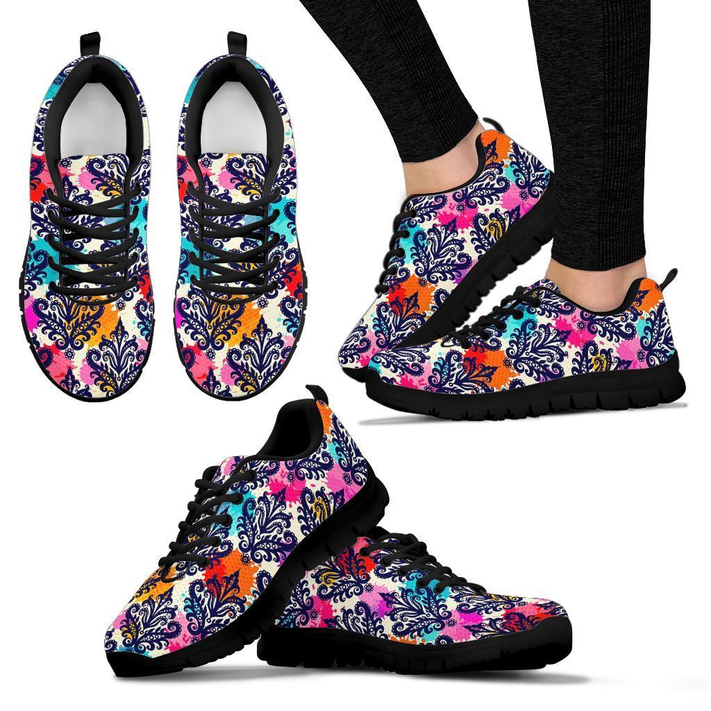 Damask Colorful Pattern Print Sneaker Shoes For Men Women-grizzshop