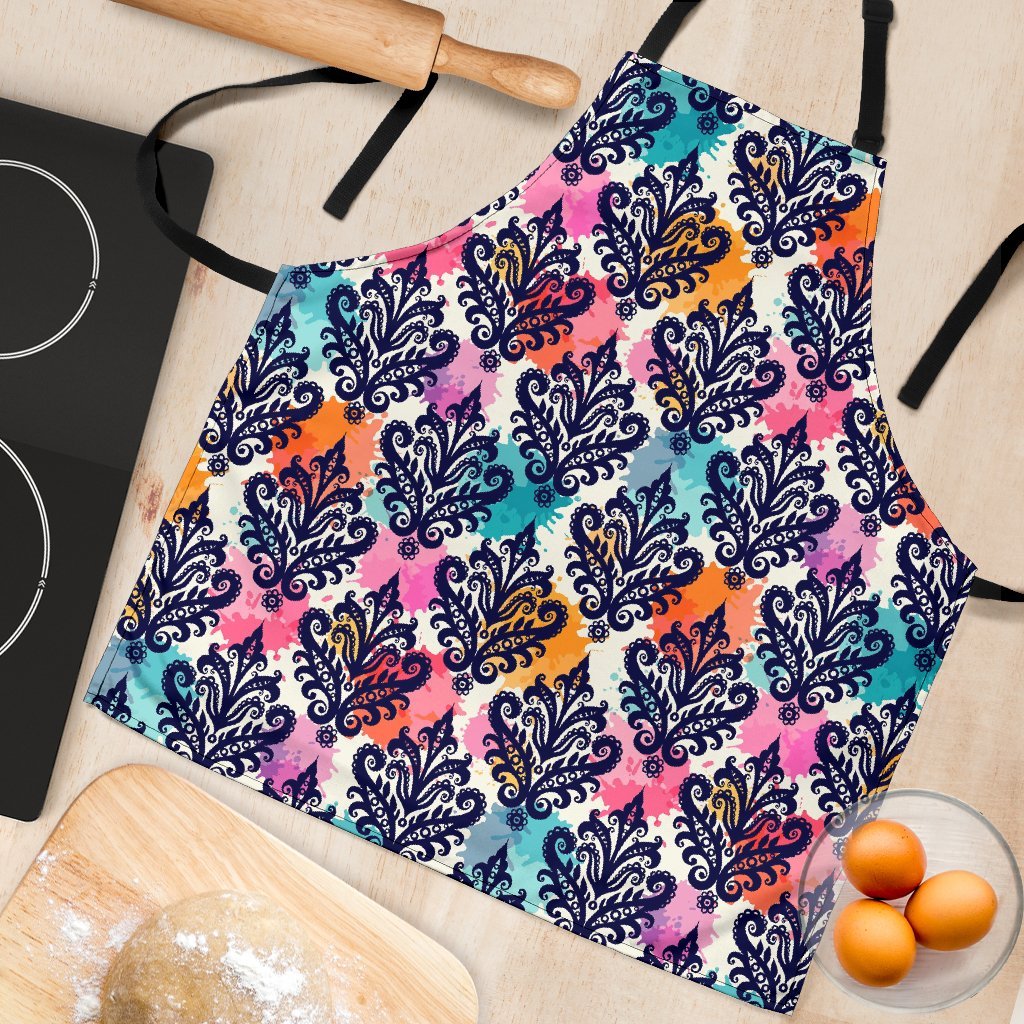 Damask Colorful Pattern Print Women's Apron-grizzshop