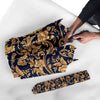 Damask Gold Pattern Print Automatic Foldable Umbrella-grizzshop