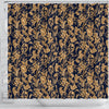 Damask Gold Pattern Print Bathroom Shower Curtain-grizzshop