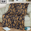 Damask Gold Pattern Print Blanket-grizzshop