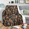 Damask Gold Pattern Print Blanket-grizzshop