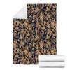 Damask Gold Pattern Print Blanket-grizzshop