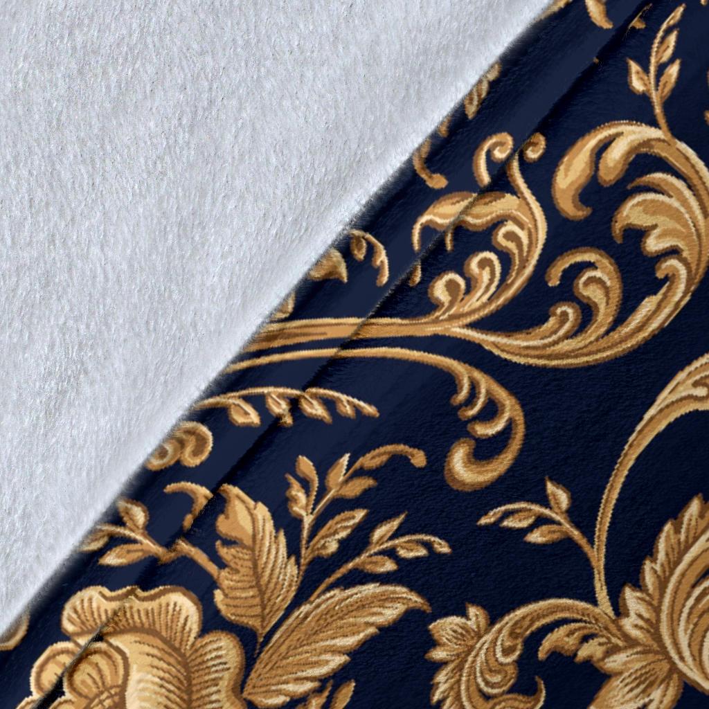 Damask Gold Pattern Print Blanket-grizzshop