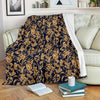 Damask Gold Pattern Print Blanket-grizzshop