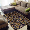 Damask Gold Pattern Print Floor Mat-grizzshop