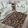 Damask Gold Pattern Print Floor Mat-grizzshop