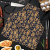 Damask Gold Pattern Print Men's Apron-grizzshop