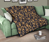 Damask Gold Pattern Print Quilt-grizzshop