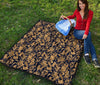 Damask Gold Pattern Print Quilt-grizzshop