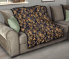 Damask Gold Pattern Print Quilt-grizzshop