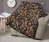 Damask Gold Pattern Print Quilt-grizzshop