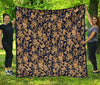 Damask Gold Pattern Print Quilt-grizzshop