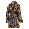 Damask Gold Pattern Print Women Long Robe-grizzshop