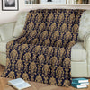 Damask Gold Print Pattern Blanket-grizzshop