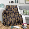 Damask Gold Print Pattern Blanket-grizzshop