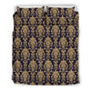 Damask Gold Print Pattern Duvet Cover Bedding Set-grizzshop