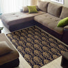 Damask Gold Print Pattern Floor Mat-grizzshop