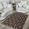 Damask Gold Print Pattern Floor Mat-grizzshop