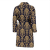 Damask Gold Print Pattern Men Long Robe-grizzshop