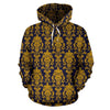 Damask Gold Print Pattern Men Women Pullover Hoodie-grizzshop