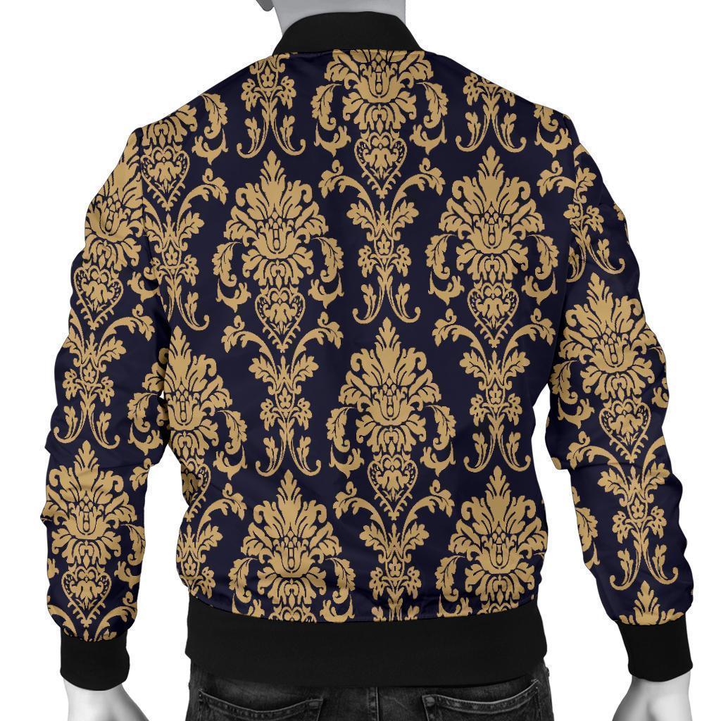 Damask Gold Print Pattern Men's Bomber Jacket-grizzshop