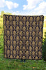 Damask Gold Print Pattern Quilt-grizzshop