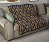 Damask Gold Print Pattern Quilt-grizzshop