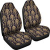 Damask Gold Print Pattern Universal Fit Car Seat Covers-grizzshop