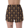 Damask Gold Print Pattern Women's Shorts-grizzshop