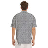 Damask Grey Print Pattern Men's Short Sleeve Shirts-grizzshop