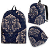 Damask Pattern Print Backpack-grizzshop