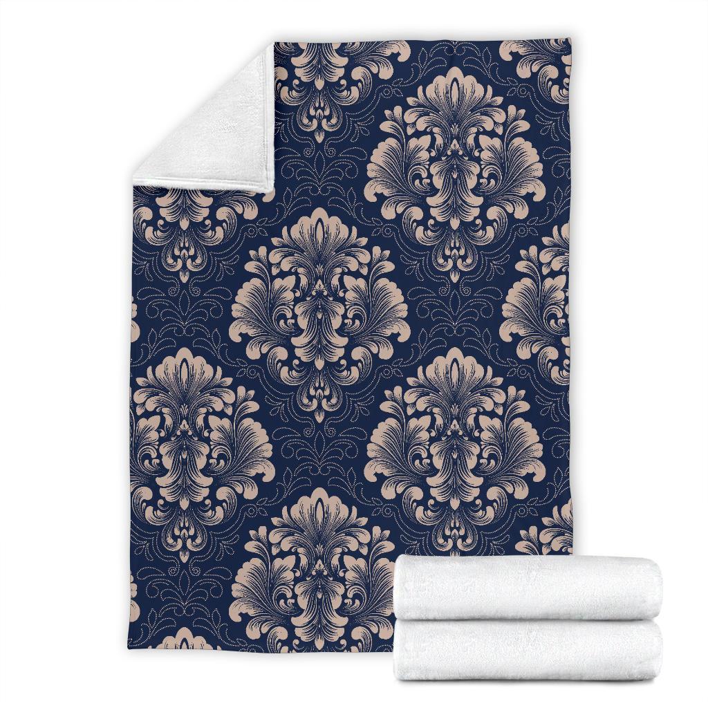 Damask Pattern Print Blanket-grizzshop