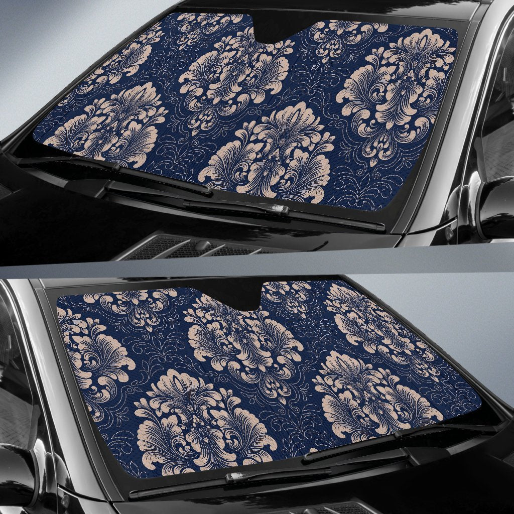 Damask Pattern Print Car Sun Shade-grizzshop